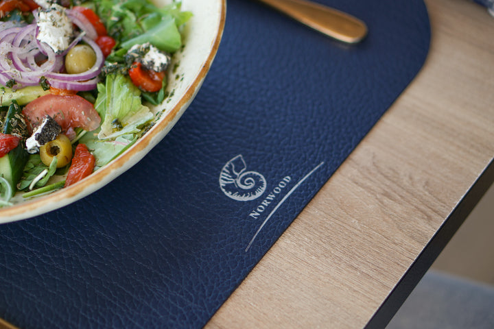 Restaurant Dining Table Mat with Logo, Handmade Leather Placemats