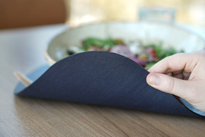 Restaurant Dining Table Mat with Logo, Handmade Leather Placemats