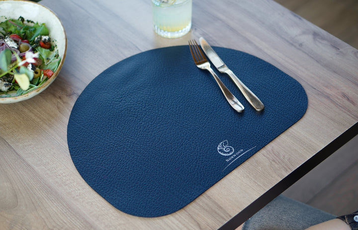 Restaurant Dining Table Mat with Logo, Handmade Leather Placemats