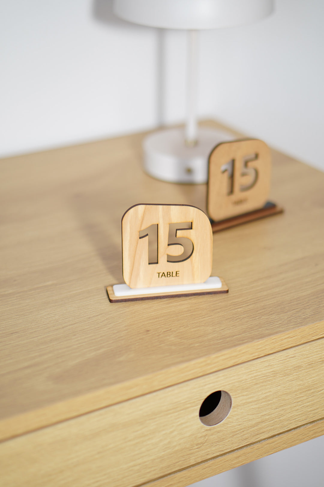 Engraved Wood Table Number Sign: Restaurant Cafe Decor