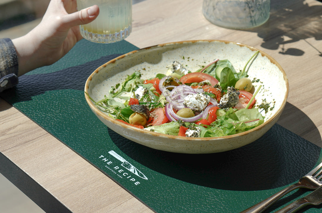 Custom Leather Placemats, Square Dining Table Mat for Restaurant & Cafe