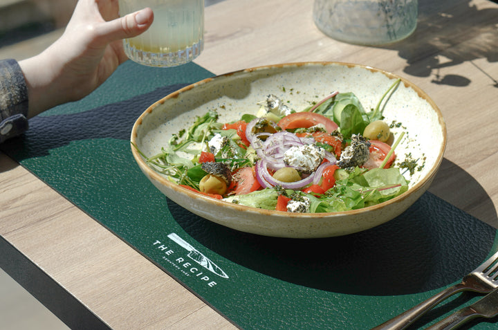 Custom Leather Placemats, Square Dining Table Mat for Restaurant & Cafe