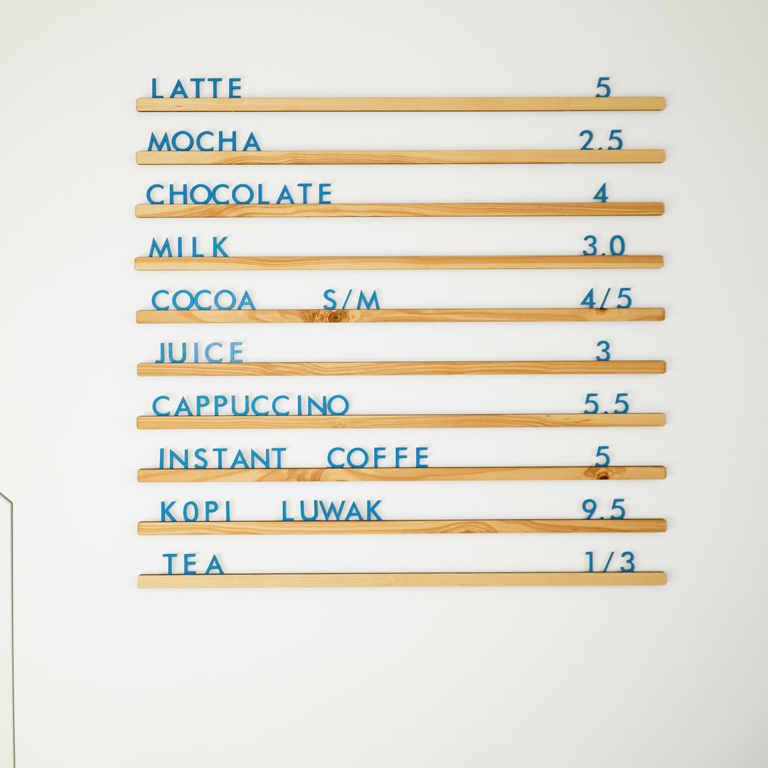 Wood Menu Board Letters: Birch HDF