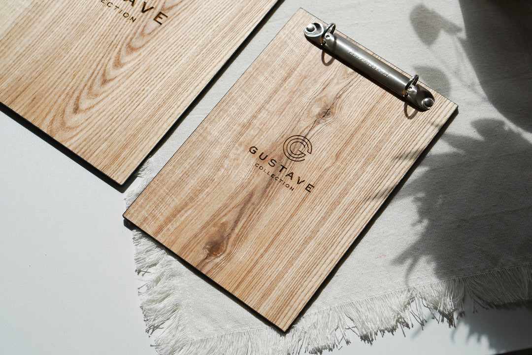 Personalized Ashwood Menu Holder with Ring Binder