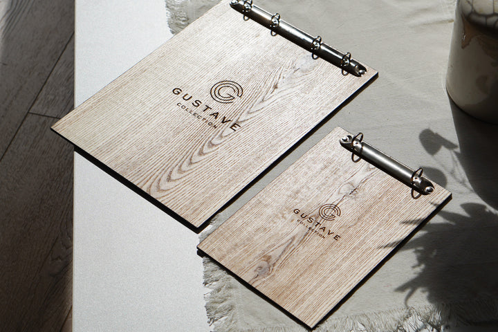 Personalized Ashwood Menu Holder with Ring Binder