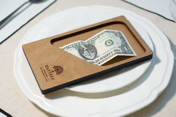 Personalized Engraved Wood Check Presenter