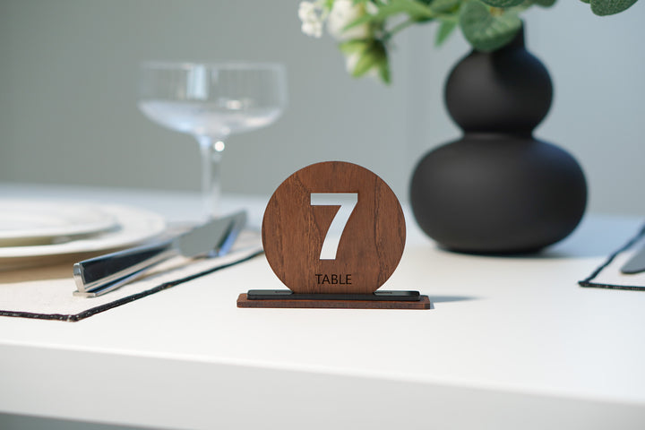Engraved Wood Wedding Table Number Sign: Custom Party Decor