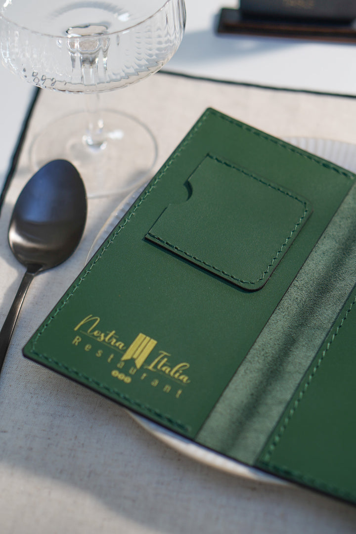 Personalized Leather Check Presenter: Embossed Bill Holder for Restaurant