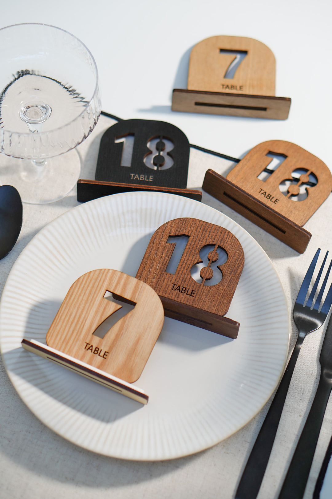Engraved Wood Table Number Sign: Custom Restaurant Cafe Decor