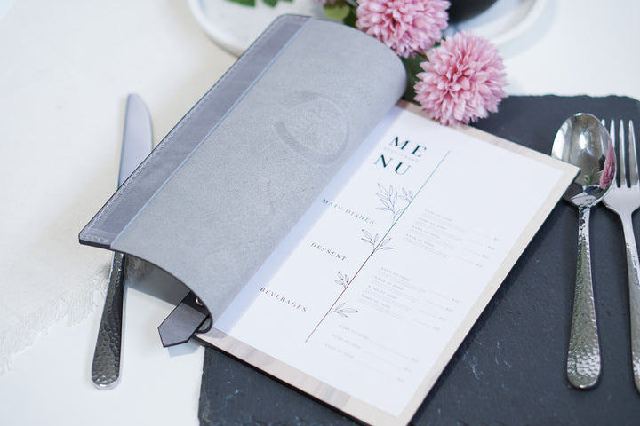 Ashwood & Leather Menu Folder: A4/US Letter Menu Holder
