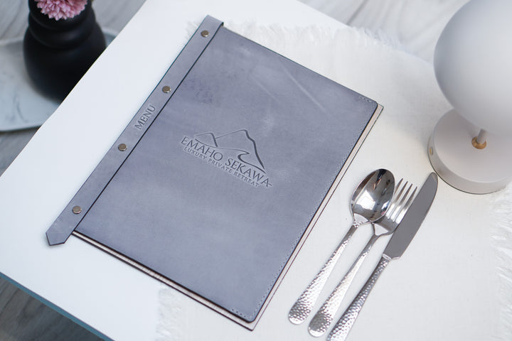 Ashwood & Leather Menu Folder: A4/US Letter Menu Holder