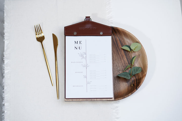 Leather Menu Folder for A5 and US Half Letter Sheets