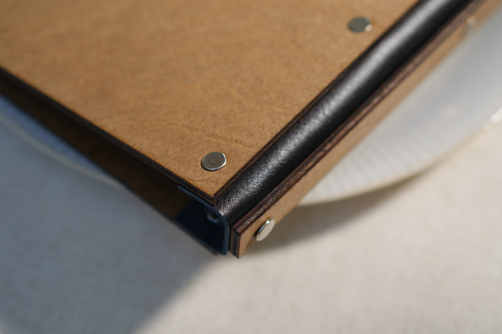 Personalized Wooden Menu Cover with Ring Binder - Engraved Logo
