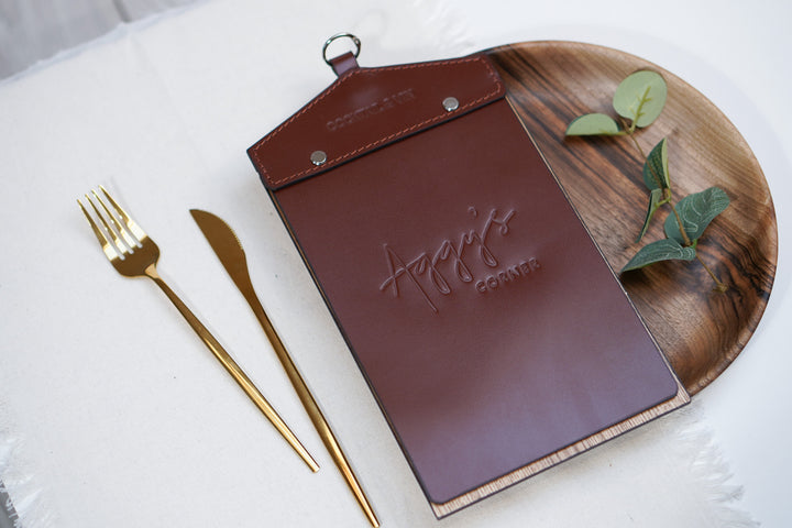 Leather Menu Folder for A5 and US Half Letter Sheets
