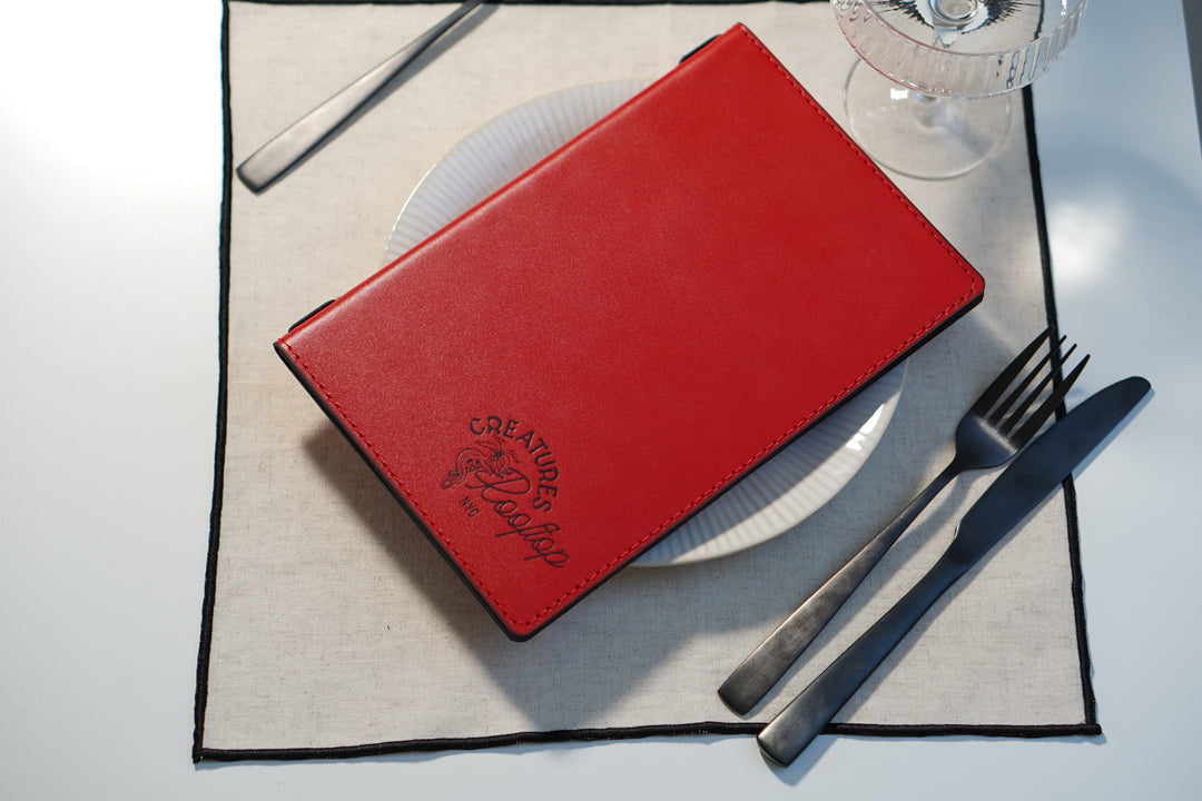 Personalized Leather Restaurant Menu Folder: Embossed Logo