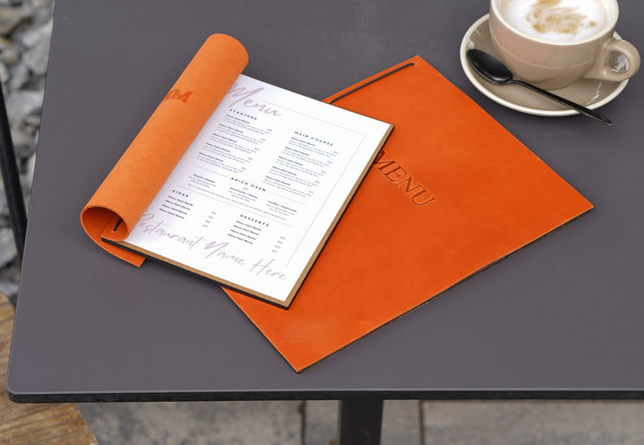 Wood & Leather Restaurant Menu, Wooden Menu Holder, Cafe Folder With Logo