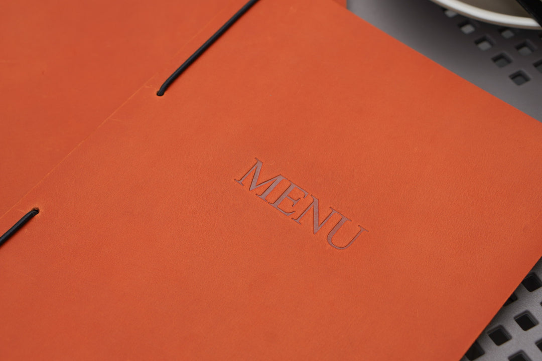 Wood & Leather Restaurant Menu, Wooden Menu Holder, Cafe Folder With Logo
