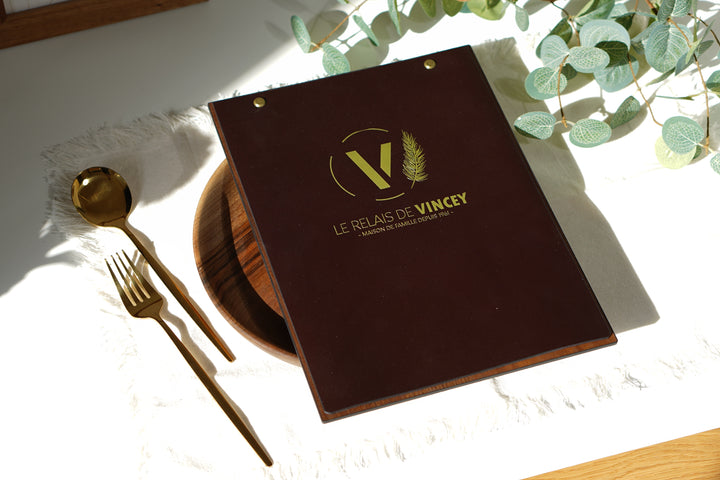 Elegant Ashwood Leather Menu Folder