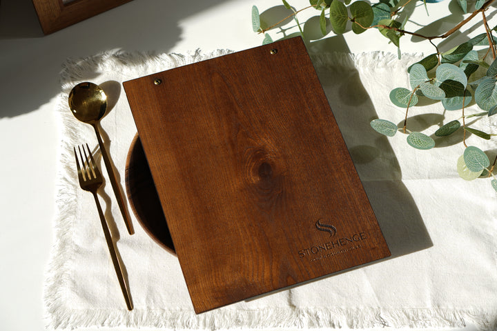 Elegant Ashwood Leather Menu Folder
