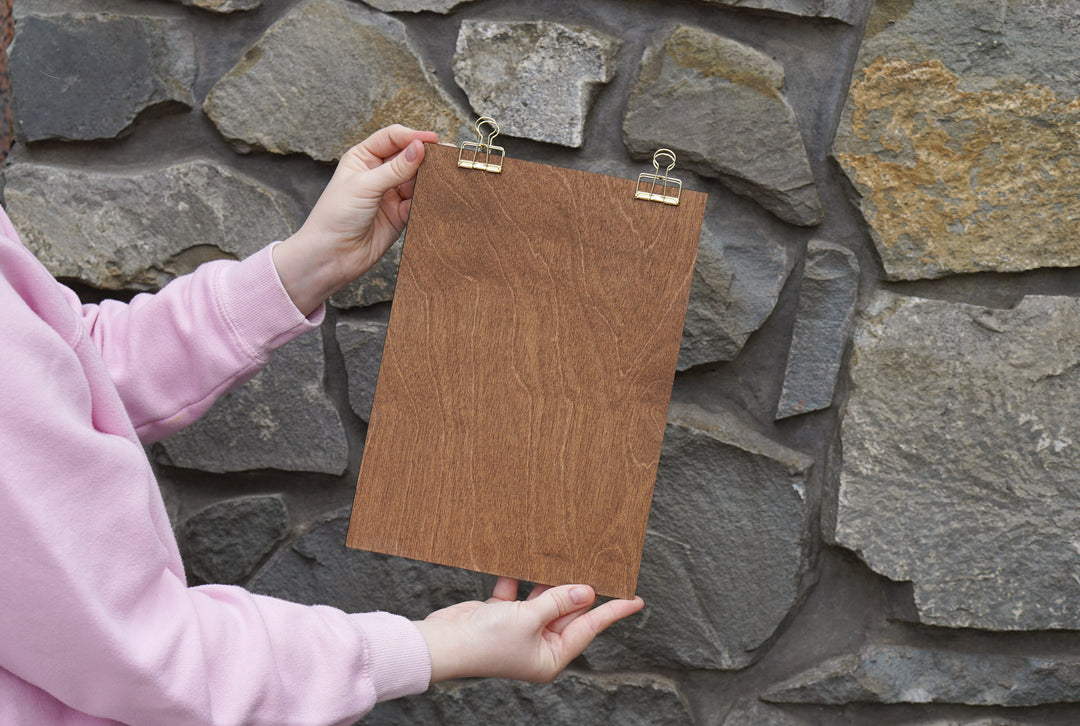 Leather Menu Holder with Embossed Logo, Plywood Clipboard for Restaurants