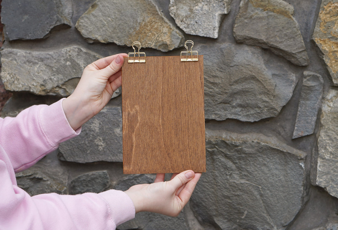 Leather Menu Holder with Embossed Logo, Plywood Clipboard for Restaurants