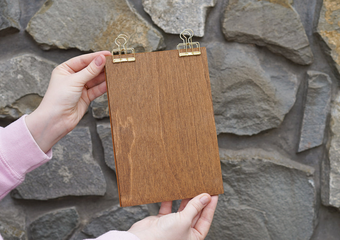 Leather Menu Holder with Embossed Logo, Plywood Clipboard for Restaurants
