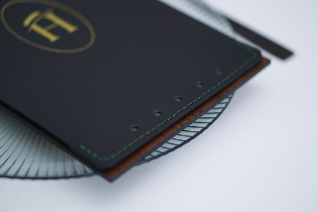 Elegant Ashwood & Leather Menu Folder