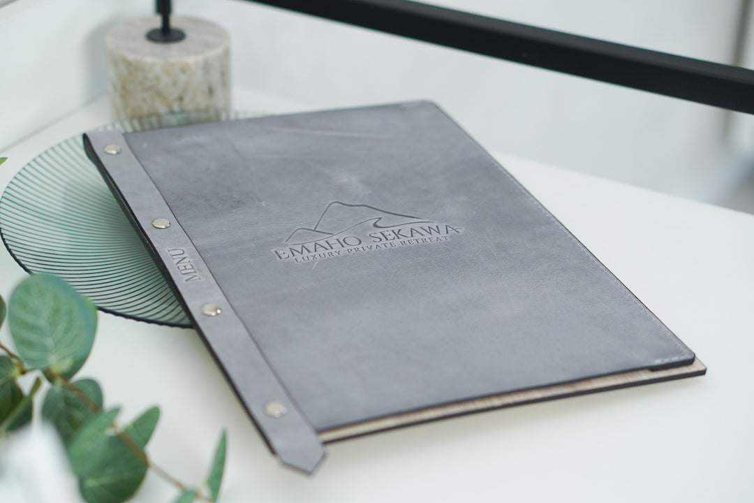Ashwood & Leather Menu Folder: A4/US Letter Menu Holder