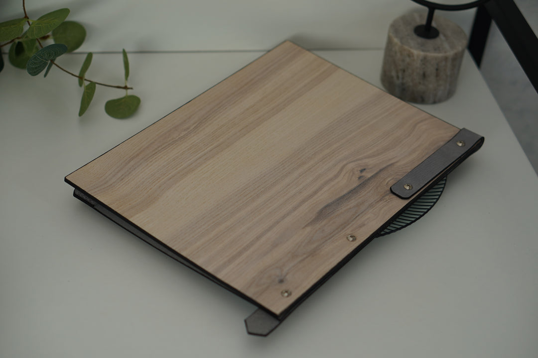 Ashwood & Leather Menu Folder: A4/US Letter Menu Holder