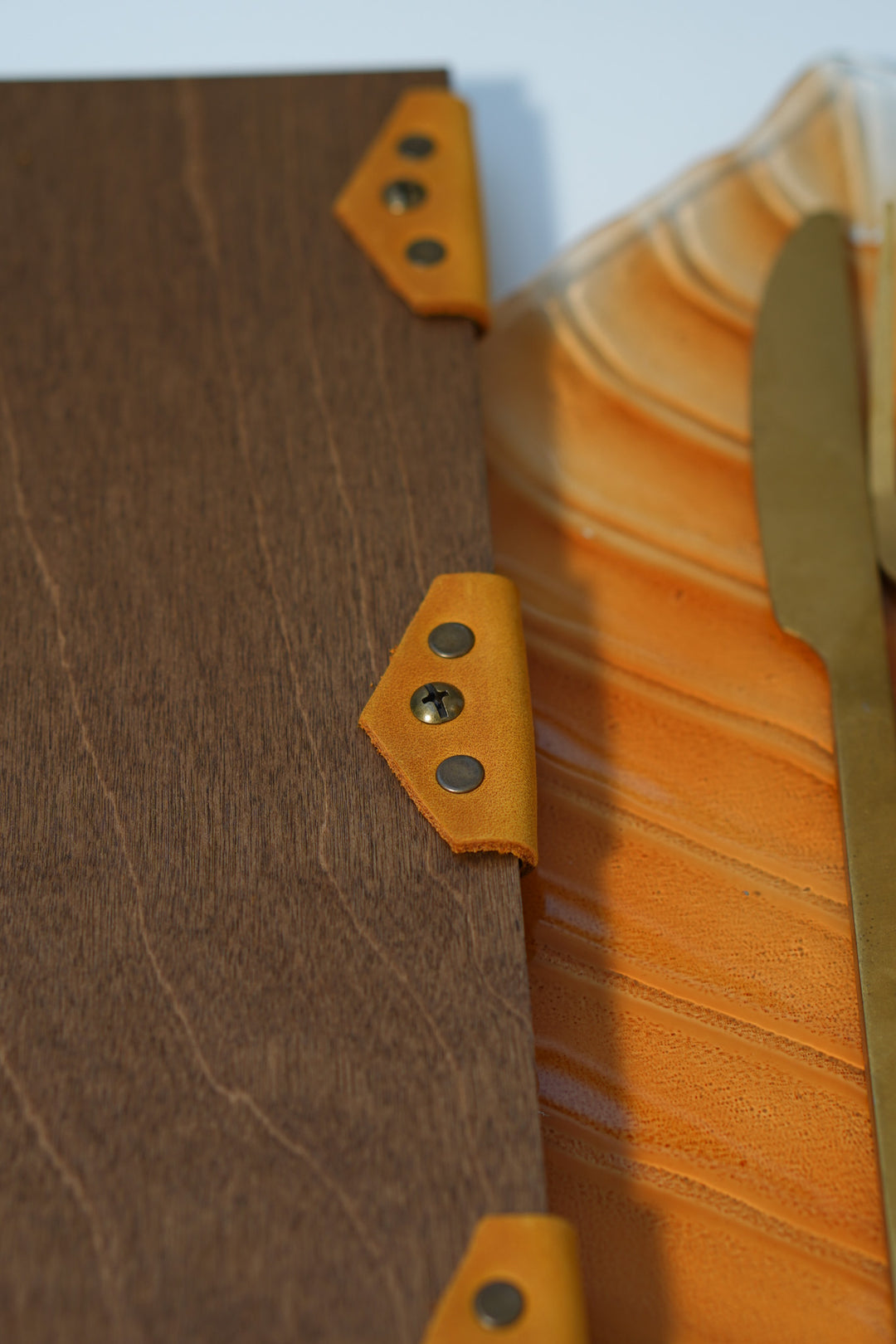 Custom Wooden Menu Board with Leather Clip: Restaurant Cafe Bar