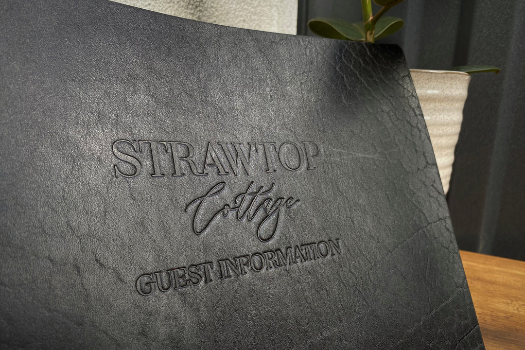 Black Leather Menu Cover: A4 A5 Ring Binder Restaurant Menu