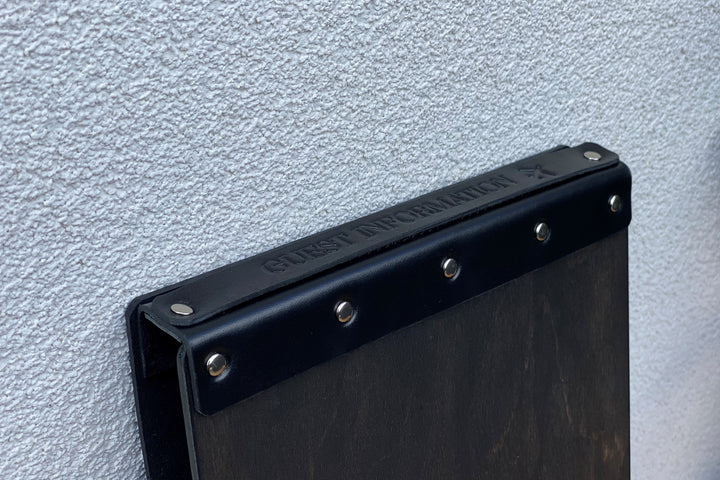 Black Leather Menu Cover: A4 A5 Ring Binder Restaurant Menu