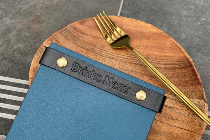 Cowhide Leather Menu Folder: Restaurant Wine List, Custom Logo