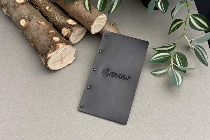 Leather Check Presenter: Chocolate Restaurant Bill Holder