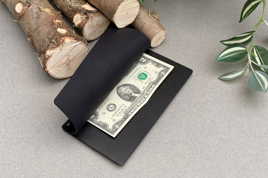 Leather Check Presenter: Chocolate Restaurant Bill Holder