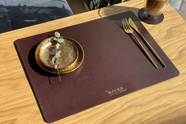 Leather placemat, Restaurant table mat with personalization