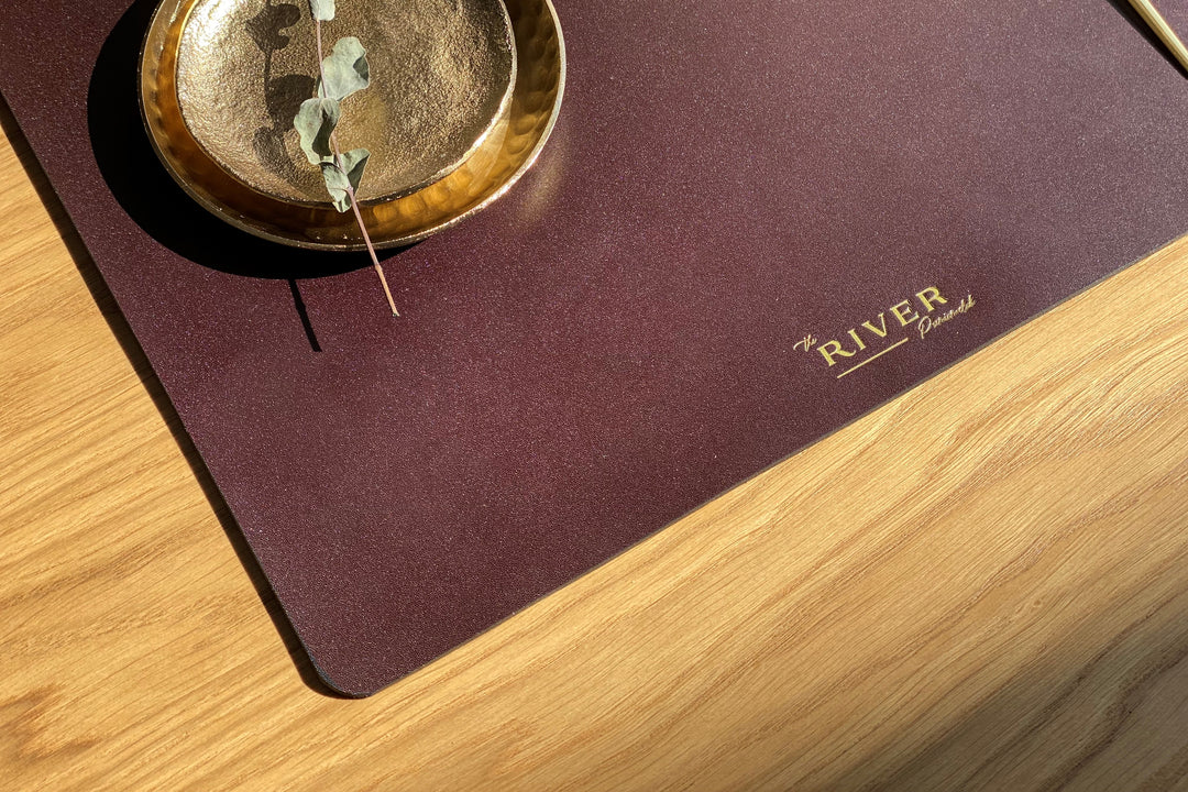 Leather placemat, Restaurant table mat with personalization