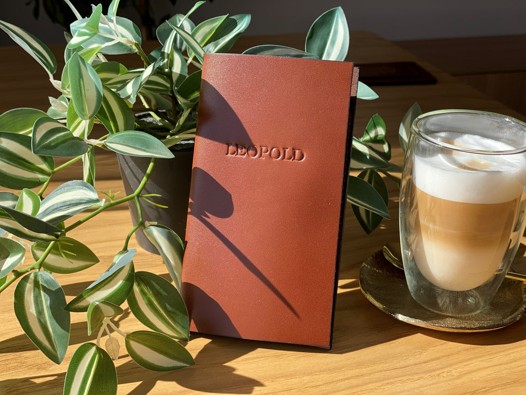 Leather Bill Holder: Embossed Check Presenter for Restaurant