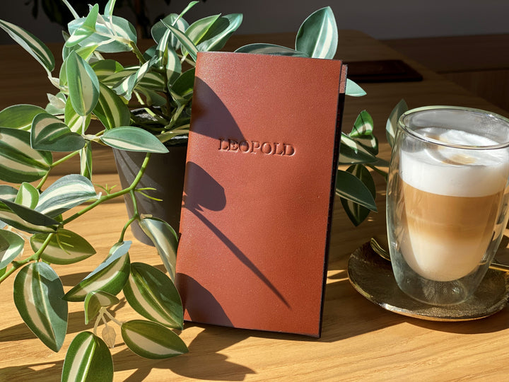 Leather Bill Holder: Embossed Check Presenter for Restaurant