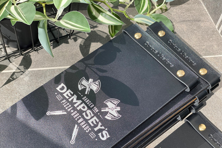 Leather Wine List Menu Folder: Restaurant Menu Holder, Custom Cover