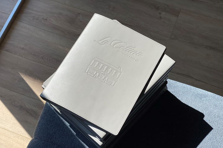 Embossed Leather Menu Cover: A4 A5 Restaurant Menu with Ring Binder
