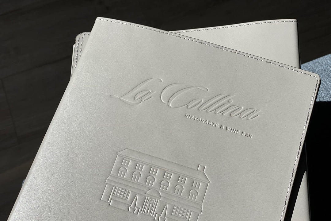 Embossed Leather Menu Cover: A4 A5 Restaurant Menu with Ring Binder