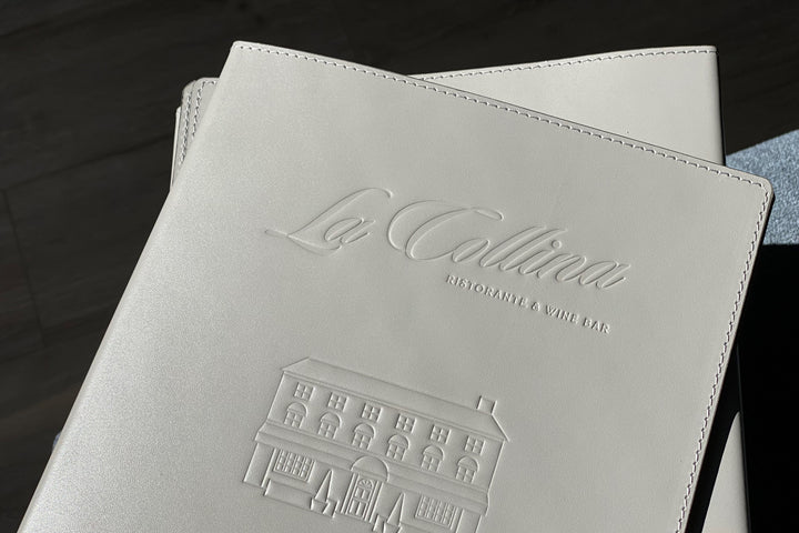 Embossed Leather Menu Cover: A4 A5 Restaurant Menu with Ring Binder
