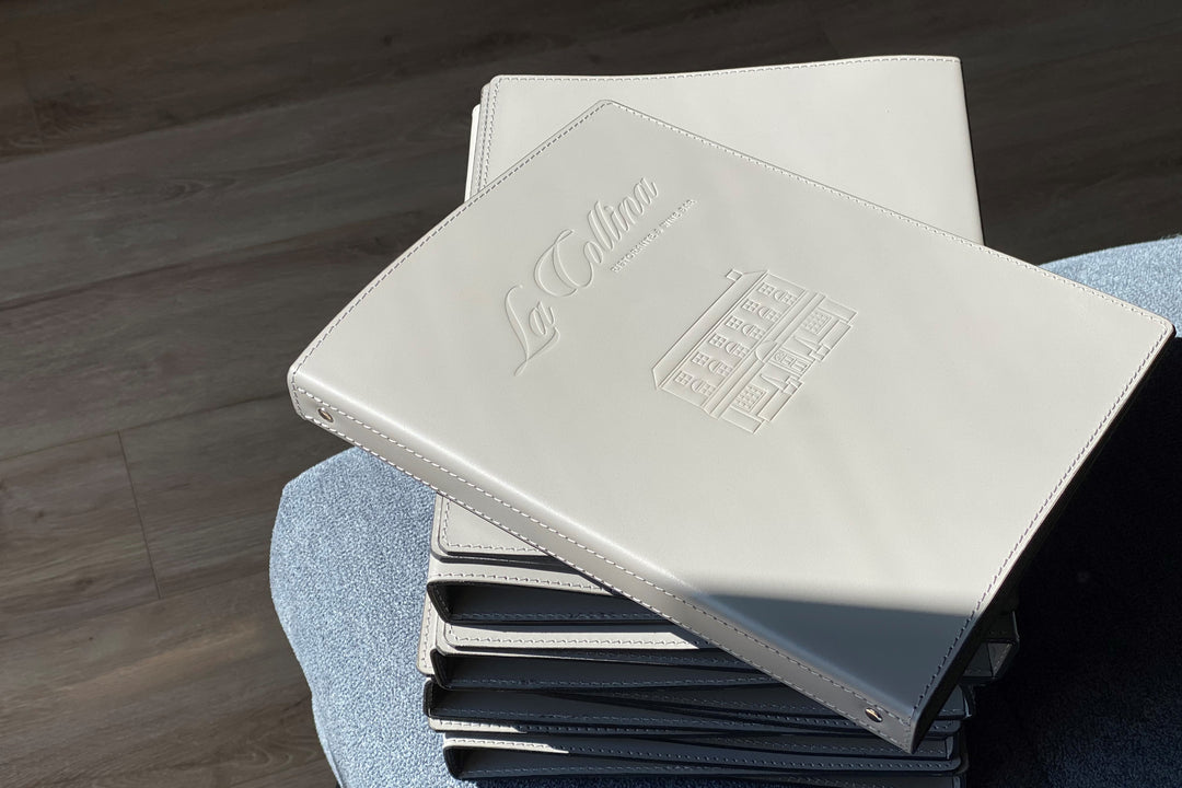 Embossed Leather Menu Cover: A4 A5 Restaurant Menu with Ring Binder