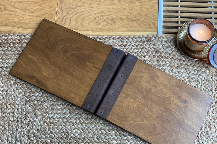 Wooden Menu Folder with Leather Binding: Restaurant Menu Board