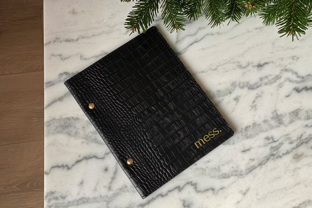 Crocodile Leather Menu Holder: Embossed Restaurant Menu