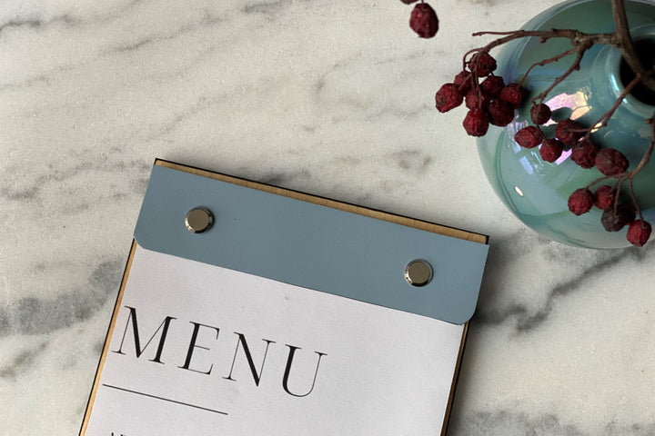 Leather & Wood Menu Folder: Custom Restaurant Menu Cover
