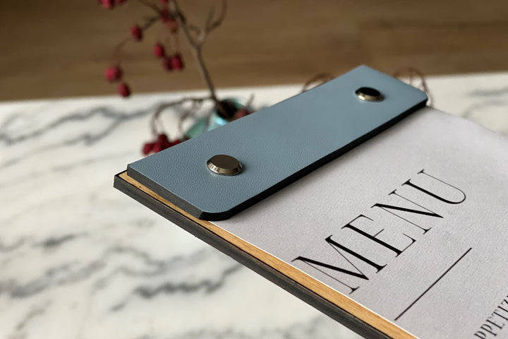 Leather & Wood Menu Folder: Custom Restaurant Menu Cover