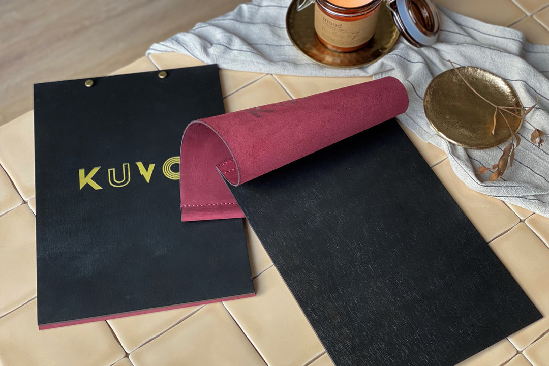 Embossed Leather Menu Holder: Vintage Style Restaurant Menu Cover