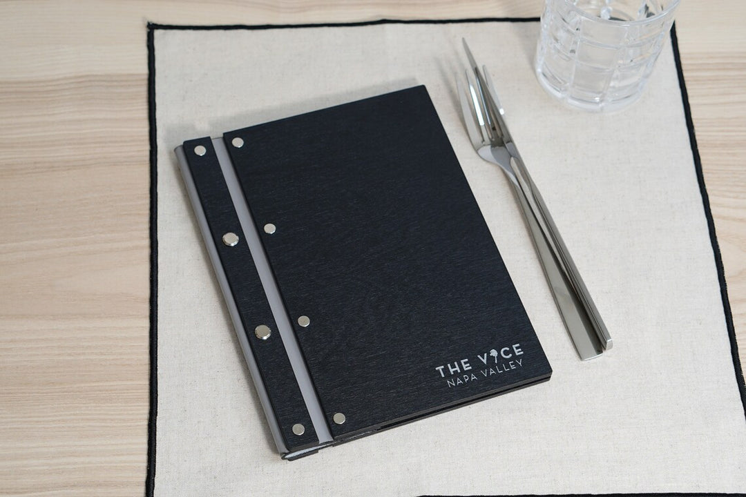 Wooden Menu Board with Embossed Logo